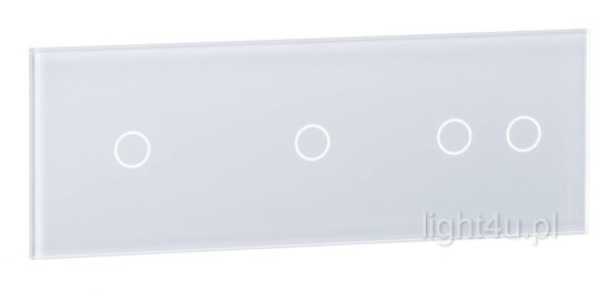 Czteroprzyciskowy potrójny biały panel szklany 70112-61 LIVOLO