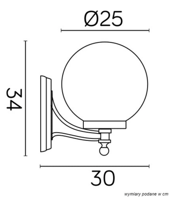 Kinkiet zewnętrzny KULE CLASSIC K 3012/1/K 250 SU-MA