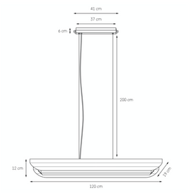 Lampa wisząca liniowa APOLIN 120 cm, złamany róż-biały KASPA