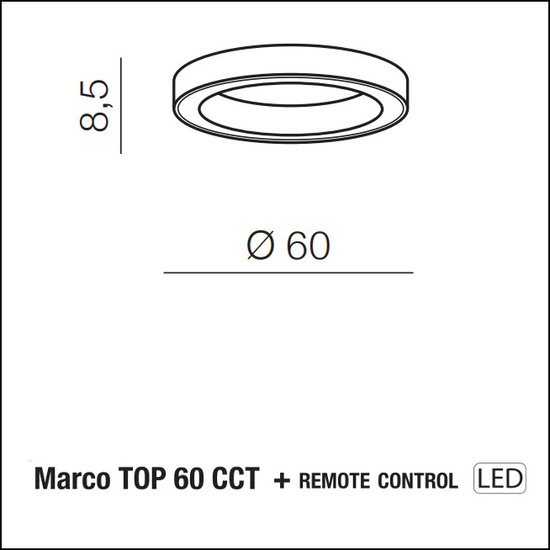 Plafon MARCO TOP 60 CCT z pilotem  Azzardo AZ5032