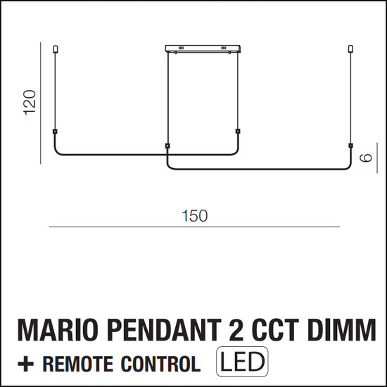Sterowana pilotem lampa wisząca Mario  2 Azzardo AZ5446