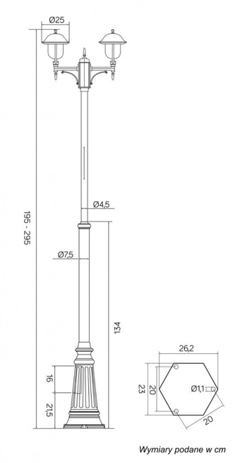 Lampa stojąca PRINCE OGMWN 2 O, SU-MA