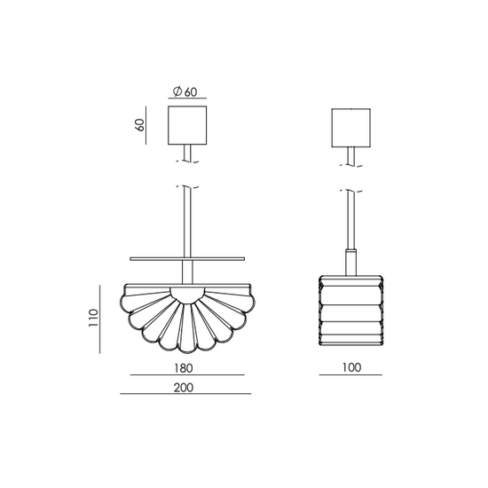 Lampa wisząca GINA S czarny mat C1334 Aromas