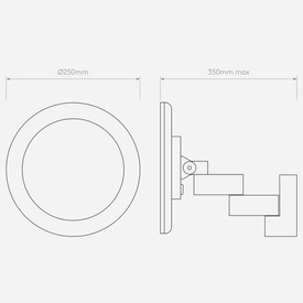 PODŚWIETLANE POWIĘKSZAJĄCE LUSTERKO LED  NA RUCHOMYM WYSIĘGNIKU NIIMI ASTRO