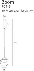 Lampa wisząca Zoom czarna MAXLIGHT