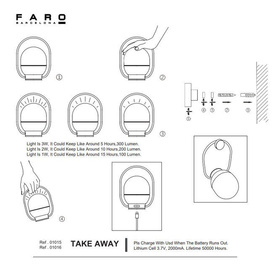 Przenośna lampka TAKE AWAY LED Czarna 01016 Faro