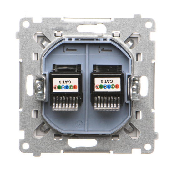 Gniazdo telefoniczne podwójne RJ12 Simon 55