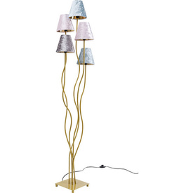 Złota lampa podłogowa FLEXIBLE VELVET  Kare Design