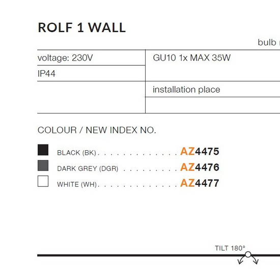 Kinkiet zewnętrzny ROLF WALL IP44 Azzardo AZ4475
