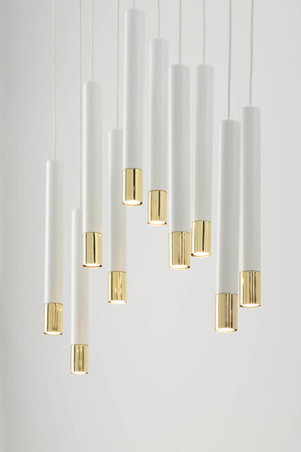 SOPEL GRAND 10 biały/złoty lampa wisząca 33392