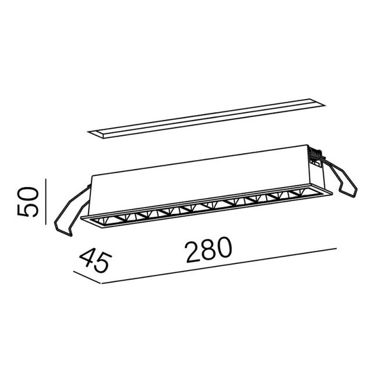 RAFTER points 28 LED trim wpuszczany L930 50° odbłyśnik czarny AQFORM 