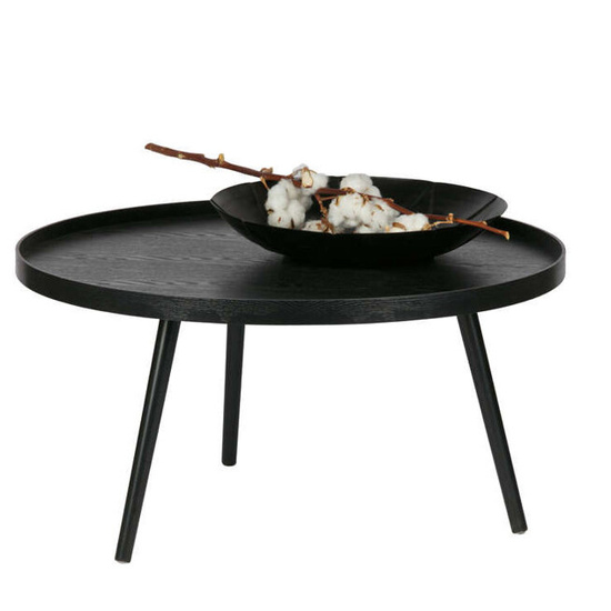 Czarny stolik MESA XL  Ø 78cm WOOOD