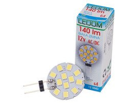 Żarówka G4 SMD 12V AC/DC 2W biała zimna 6000K do opraw meblowych