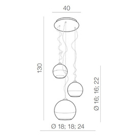 LAMPA WISZĄCA SILVER BALL 3 AZZARDO