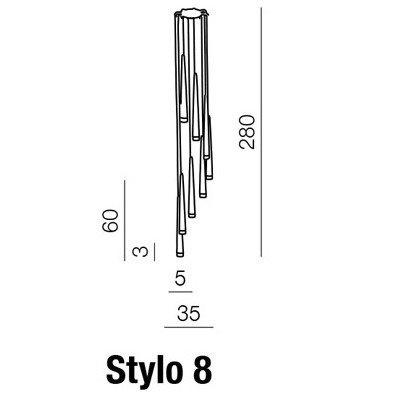Lampa wisząca do wysokich pomieszczeń Stylo 8 chrom Azzardo