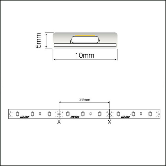 Taśma LED line 300 SMD3528 12V 4000K 4,8W IP67 245626