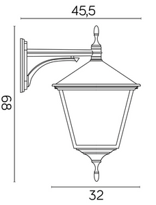 Kinkiet zewnętrzny RETRO KWADRATOWE K 3012/1/BD KW SU-MA