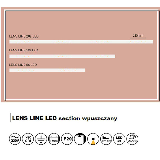 LENS LINE LED section wpuszczany AQform 