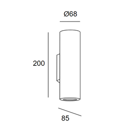 Kinkiet PIPE góra-dół czarny 05-2759-14-05 Leds-C4 