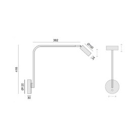Kinkiet NUBO WL z włącznikiem Zaho Lighting