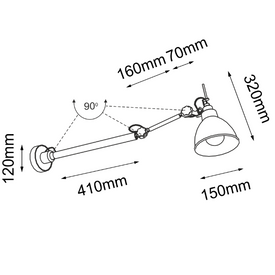 Kinkiet Daisen czarny 4482 Shilo