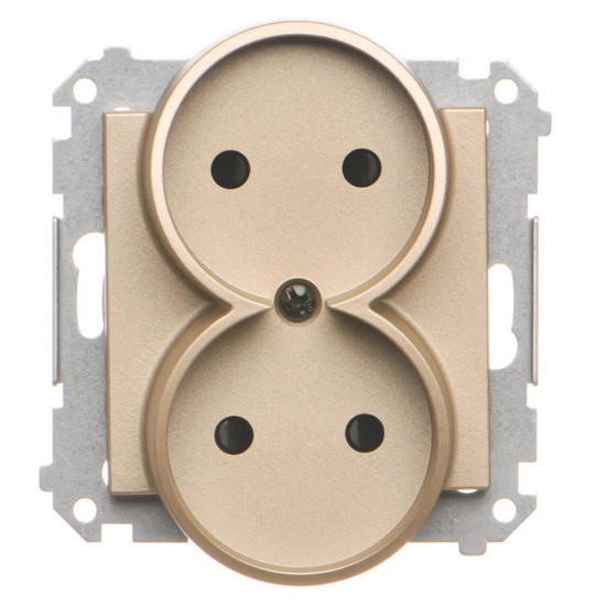 Gniazdo wtyczkowe podwójne bez uziemienia Simon 55 TG2MCZ.01/144