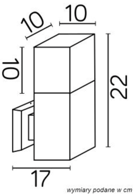 Kinkiet zewnętrzny CUBE MAX CB-MAX K AL SU-MA