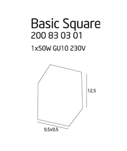 Lampa, spot, oprawa natynkowa Basic Square Black C0071 BK MAXlight