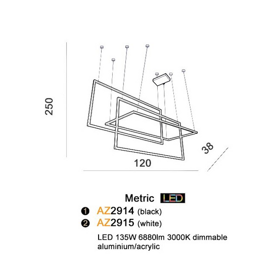 Lampa wisząca METRIC Azzardo
