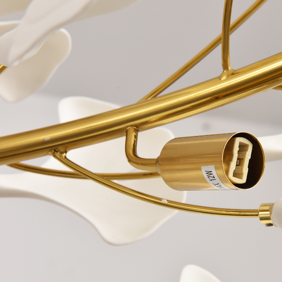 Lampa wisząca Botanika WAVE złoto - biała 125cm 