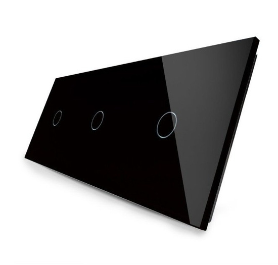 Trzyprzyciskowy potrójny czarny panel szklany  70111-62 LIVOLO