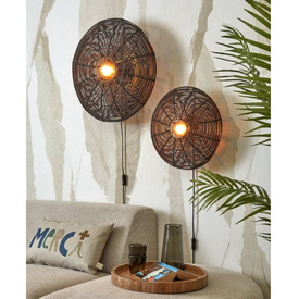 Naturalny kinkiet TANAMI L 55X14 Good&Mojo czarny