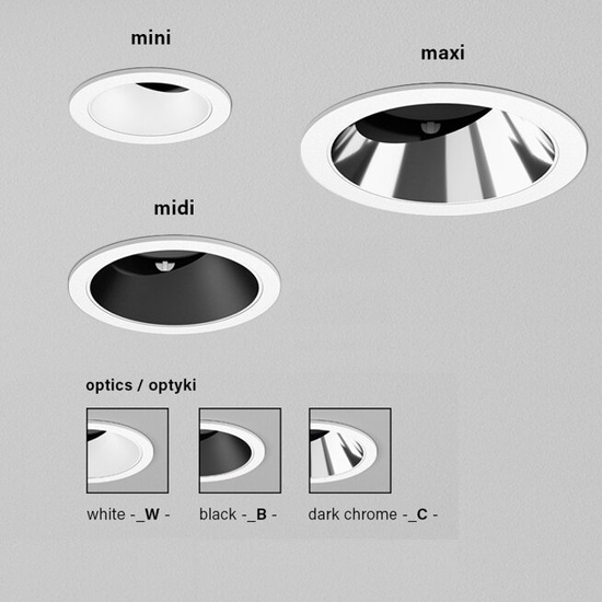 MORE midi LED wpuszczany M930 36° wpuszczana z czarnym odbłyśnikiem AQform