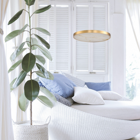 Lampa wisząca ALCHEMY LED złoty alabaster 60 cm Step into design