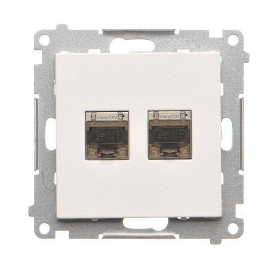 Gniazdo komputerowe podwójne ekranowane RJ45 kat. 6 Simon 55