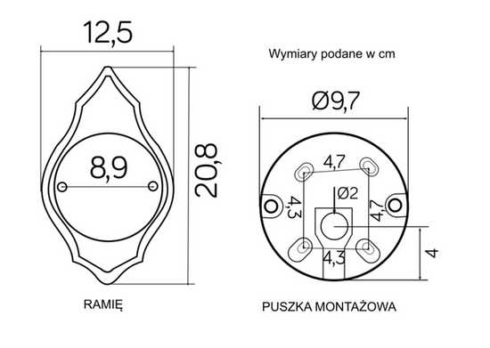 Kinkiet zewnętrzny KULE CLASSIC K 3012/1/K 250 SU-MA