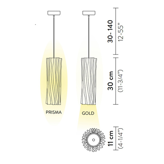 Lampa wisząca Akordeon Vertical Gold SLAMP