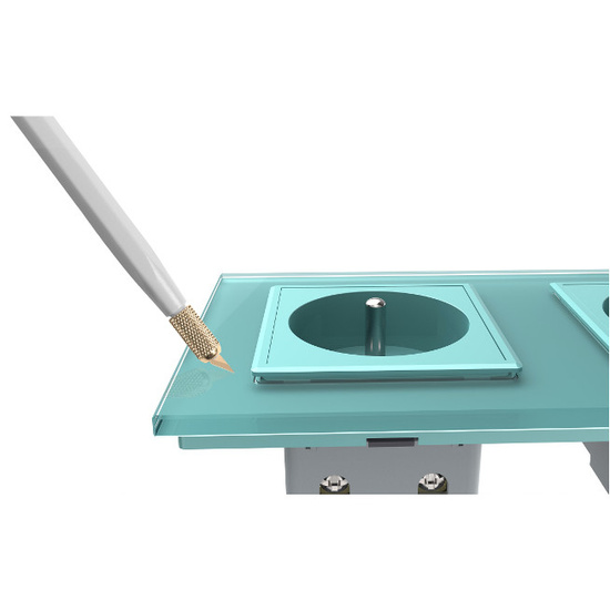 Komplet LIVOLO dwa gniazda w szklanej ramce z nakładkami kolor zielony