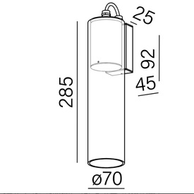 KINKIET MODERN GLASS TR Tube LED 230V hermetic AQFORM 