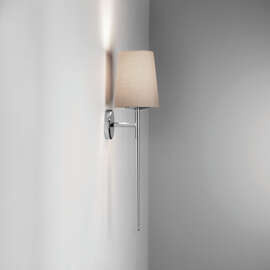 Kinkiet do łazienki Beauville chrom z szaro-paskowym abażurem Cone 138 Astro Lighting 