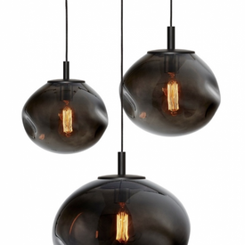 Lampa wisząca trzypunktowa AVIA BLACK 3 przydymiona KASPA