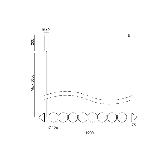 Lampa wisząca SOKO starzone złoto C1335/8 Aromas