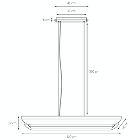 Lampa wisząca liniowa APOLIN 120 cm, biała KASPA