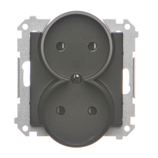 Gniazdo wtyczkowe podwójne bez uziemienia Simon 55 TG2MCZ.01/149