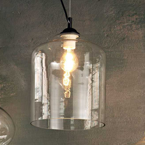 LAMPA WISZĄCA BISTRO SP1 SQUARE TRANSPARENTNA 112305 IDEAL LUX