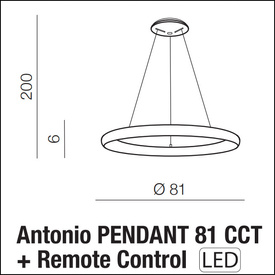 Lampa wisząca z pilotem Antonio 81 Azzardo AZ5067