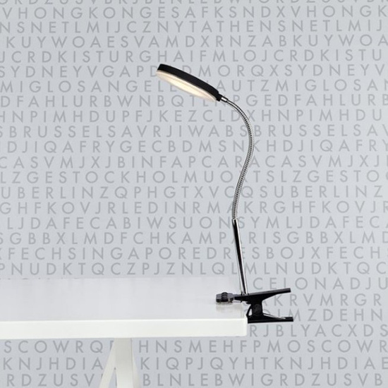 Lampka biurkowa Flex 1L LED czarna z klipsem Markslojd