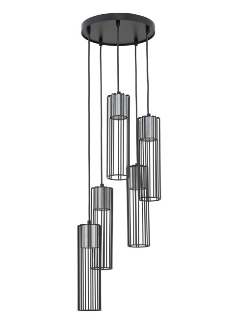 FOBIA 5 lampa wisząca koło czarny/srebrny 33460