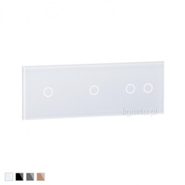 Czteroprzyciskowy potrójny biały panel szklany 70112-61 LIVOLO