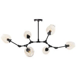 Lampa wisząca MODERN ORCHID-6 bursztynowo czarna 130 cm